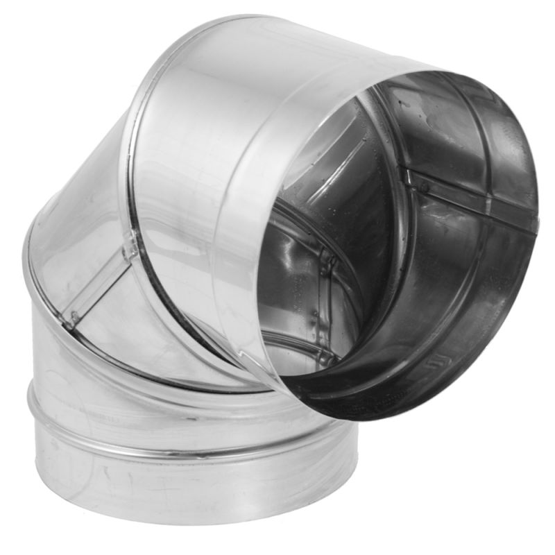 DuraVent 6DBK-E90SS Stainless Steel 6" Inner Diameter - DuraBlack Stove 6 Stainless Steel Single Wall Stove Pipe