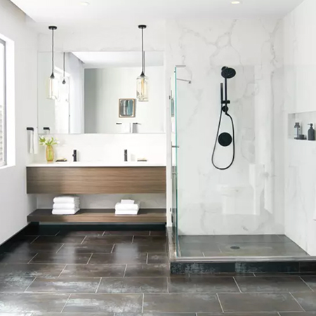 Simple Black and White Bathroom