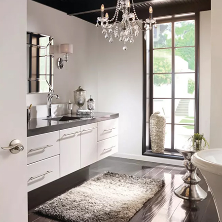 Glamorous Bathroom with silver accents