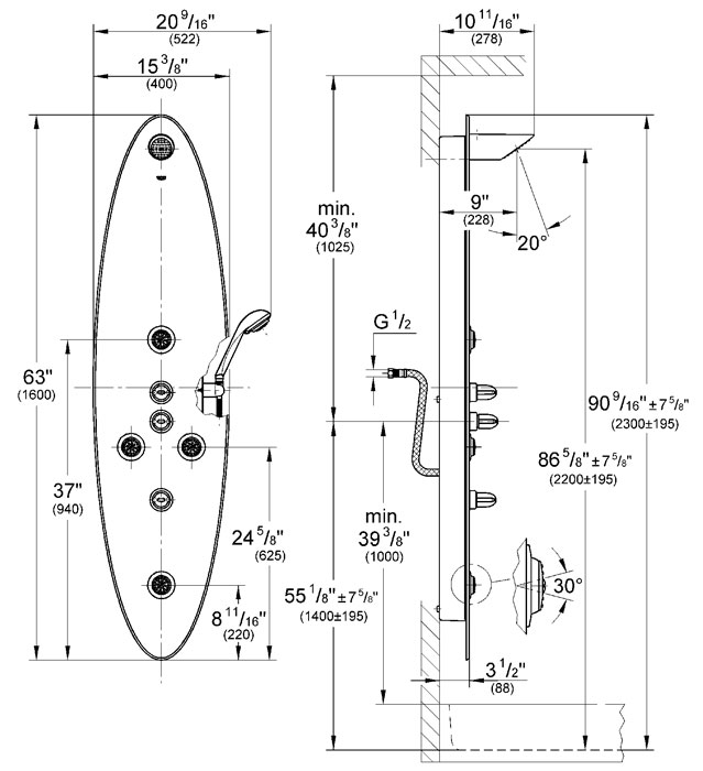 Grohe Faucet Shower System Single Handle from the Taron series ...