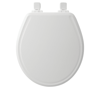 White Bemis 600E3 000 Adjustable StaTite Round-front Toilet Seat with Whisper Close 