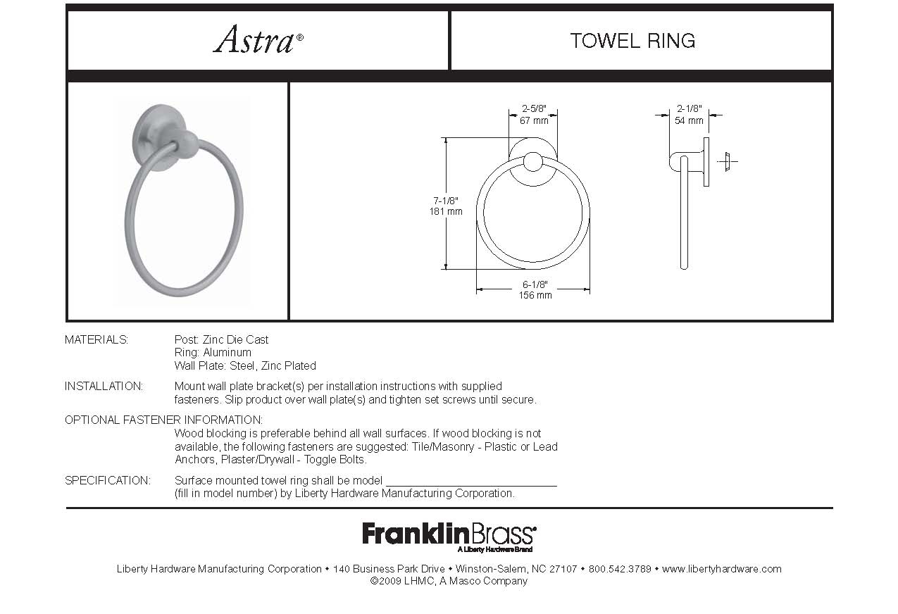 Franklin Brass 127775 Satin Nickel 6 3/8