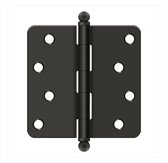 Deltana S44R45-BT Steel 4-Inch x 4-Inch x 5/8-Inch Radius Hinge with Ball Tips 