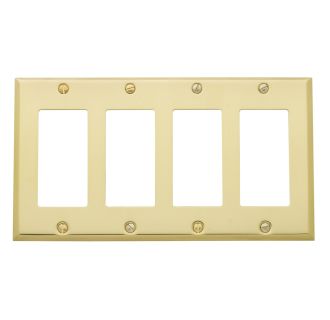 Antique Brass Baldwin 4742050 Quadruple GFCI Beveled Edge Switch Plate 