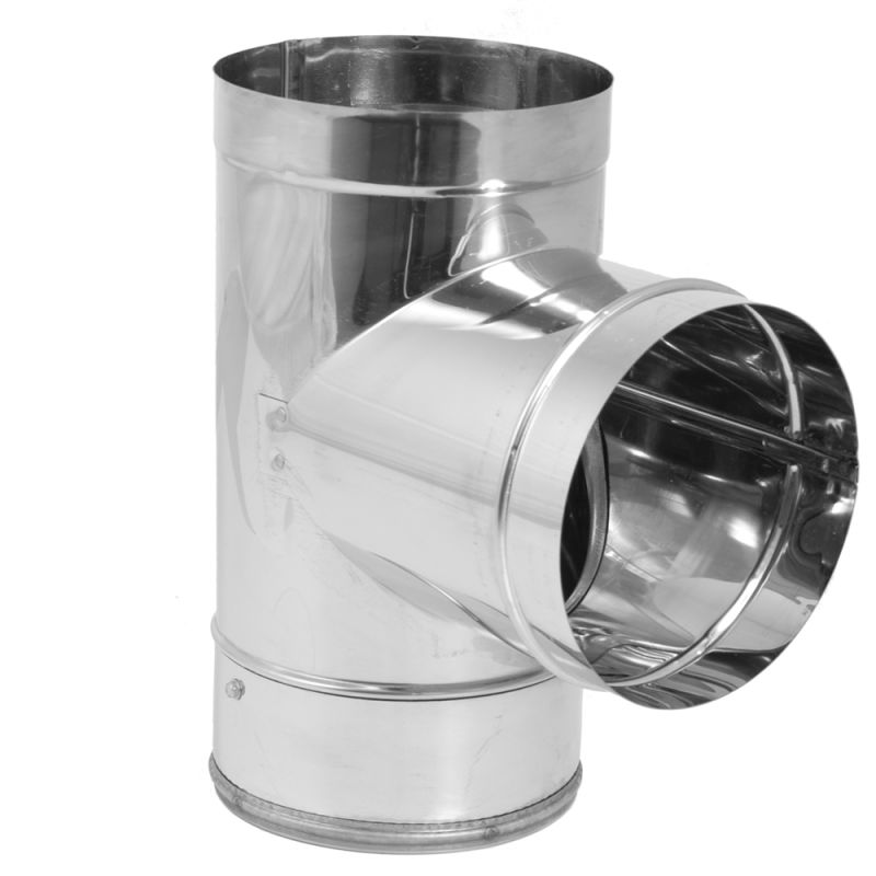 DuraVent 6DBK-TSS Stainless Steel 6" Inner Diameter - DuraBlack Stove 6 Inch Stainless Steel Stove Pipe Tee